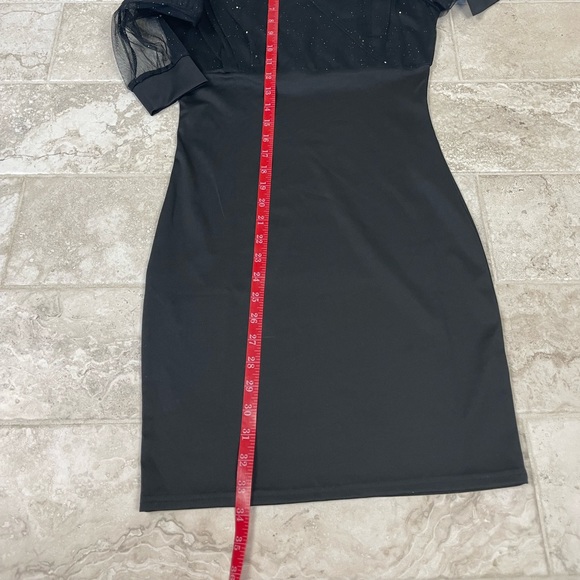 Anysense Sexy V-Neck Mesh Long Sleeve Solid Color Sequin Bodycon Dress | NWOT - Picture 5 of 9